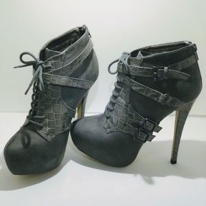 Grey Shoedazzle Booties Heels